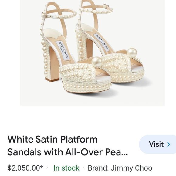 Goolita Extravagant Open Toe Pearl Chunky Heels Sz. 37/US 6M New Ankle Straps - Picture 17 of 17